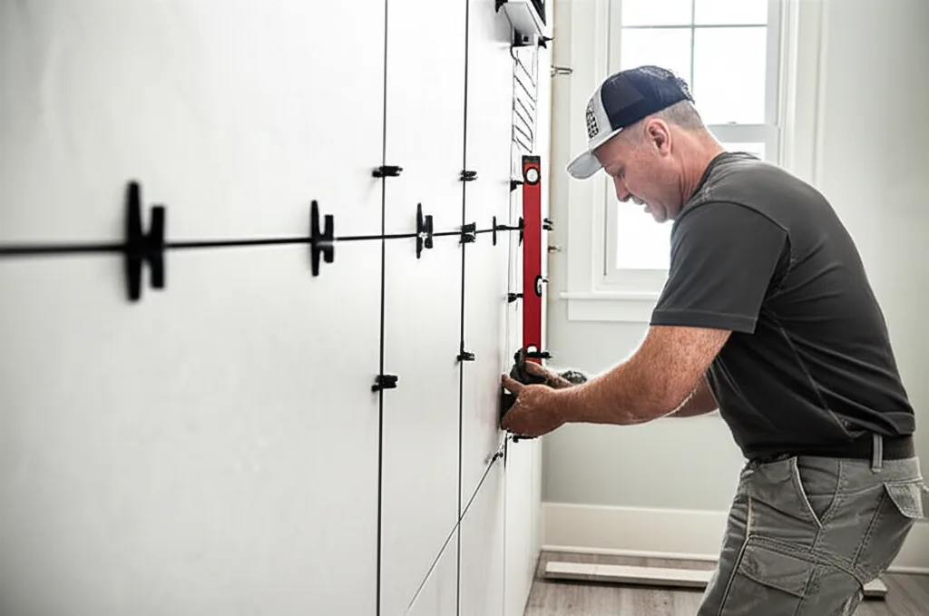 Large-format tile installation