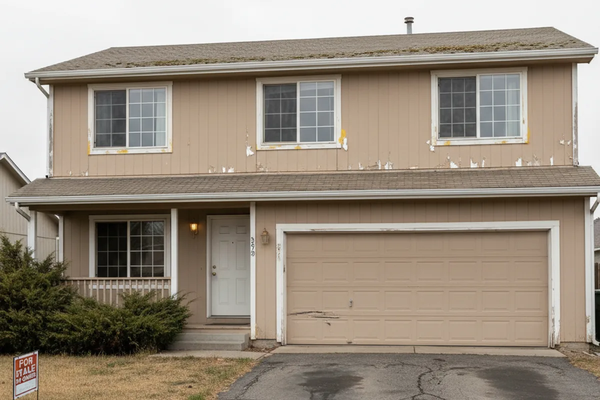 Before: original condition before exterior painting in Crimson Point, Kuna