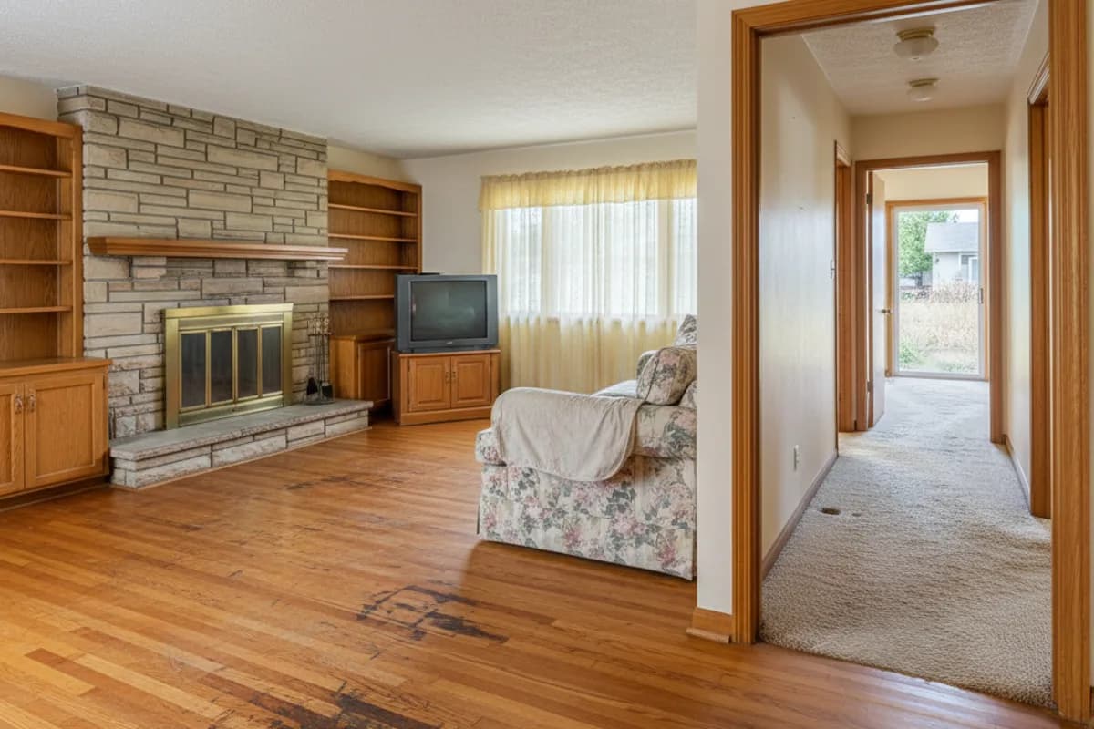 Before: original condition before flooring installation in Deer Flat area, Nampa