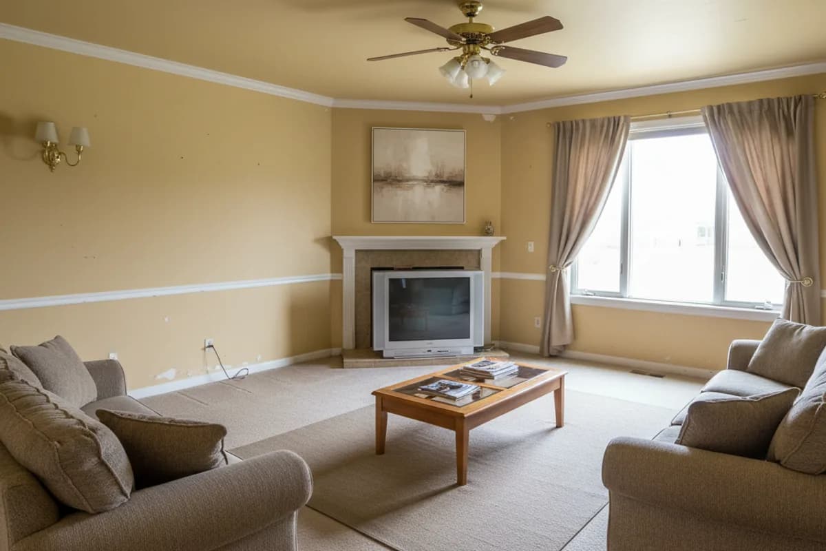 Before: original condition before interior painting in Eagle Hills, Eagle