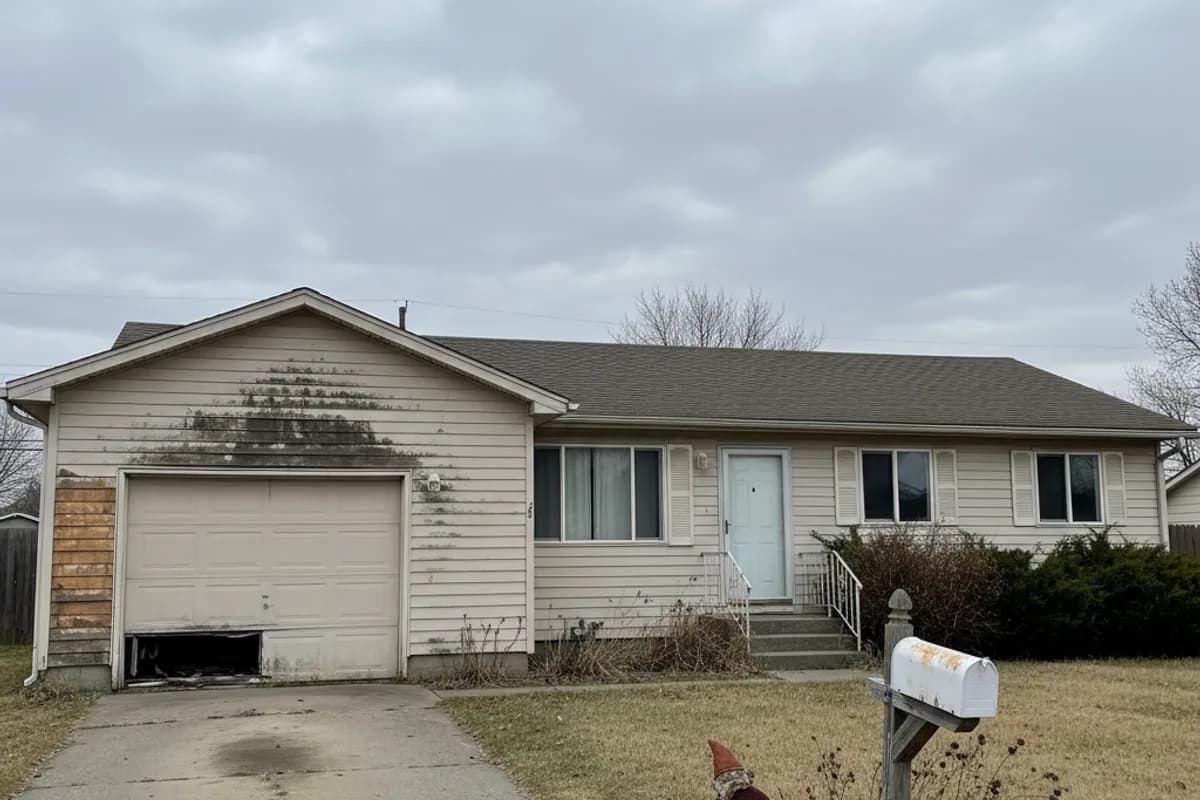 Before: original condition before siding installation in Falcon Crest, Kuna
