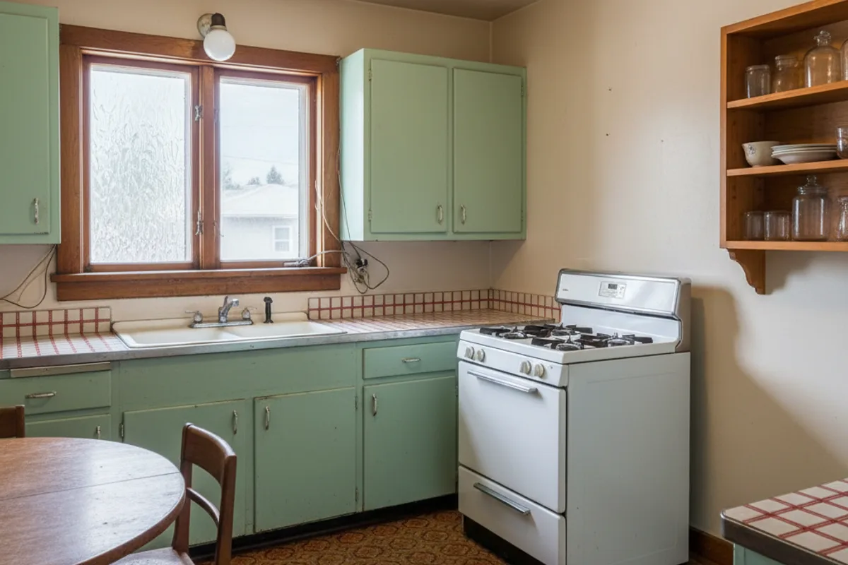 Before: original condition before kitchen remodeling in Expo area, Garden City