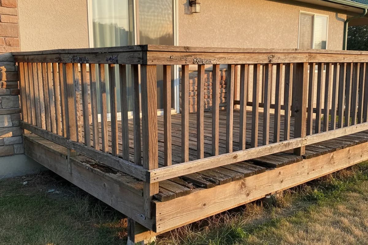 Before: original condition before deck builder in Lochsa Falls, Meridian