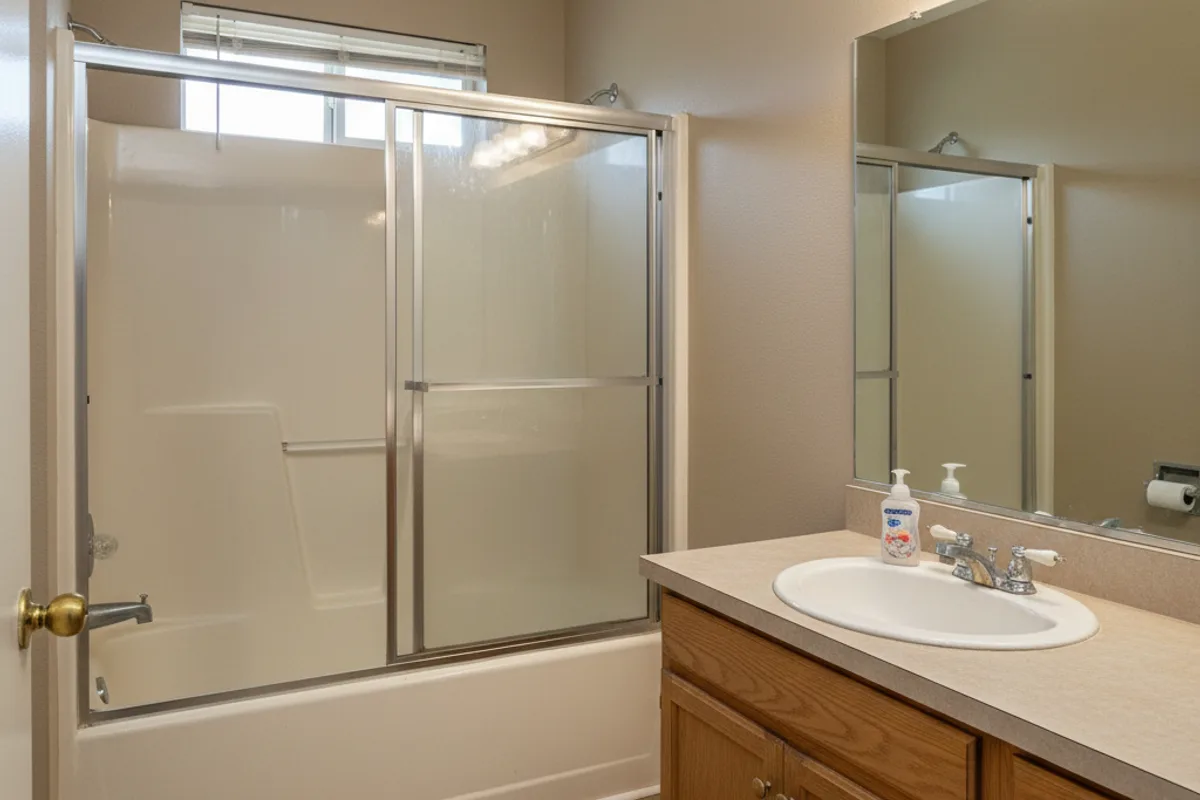 Before: original condition before bathroom remodeling in Paramount Subdivision, Meridian