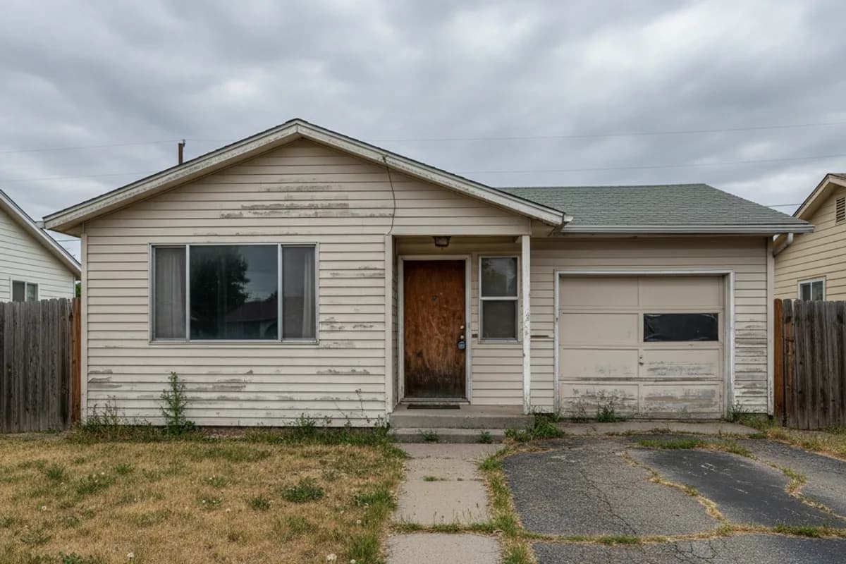 Before: original condition before siding installation in Ridgecrest, Nampa