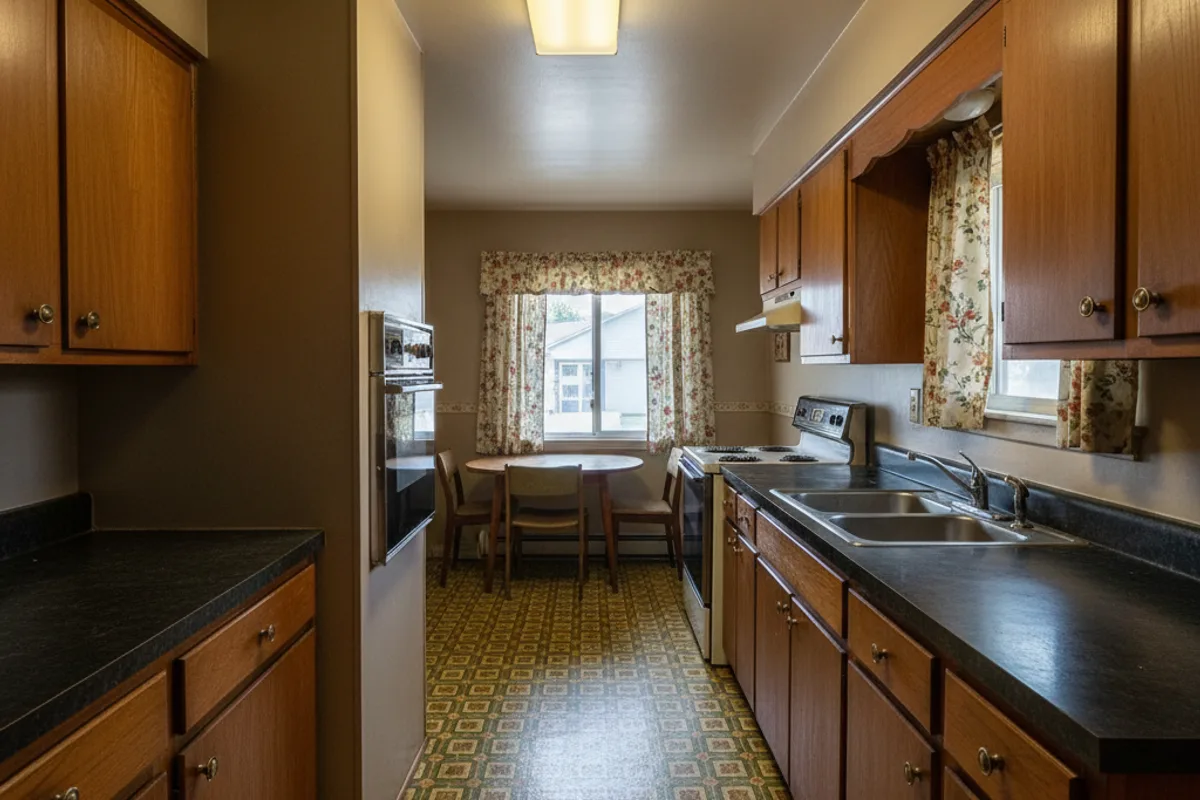 Before: original condition before kitchen remodeling in North End, Boise