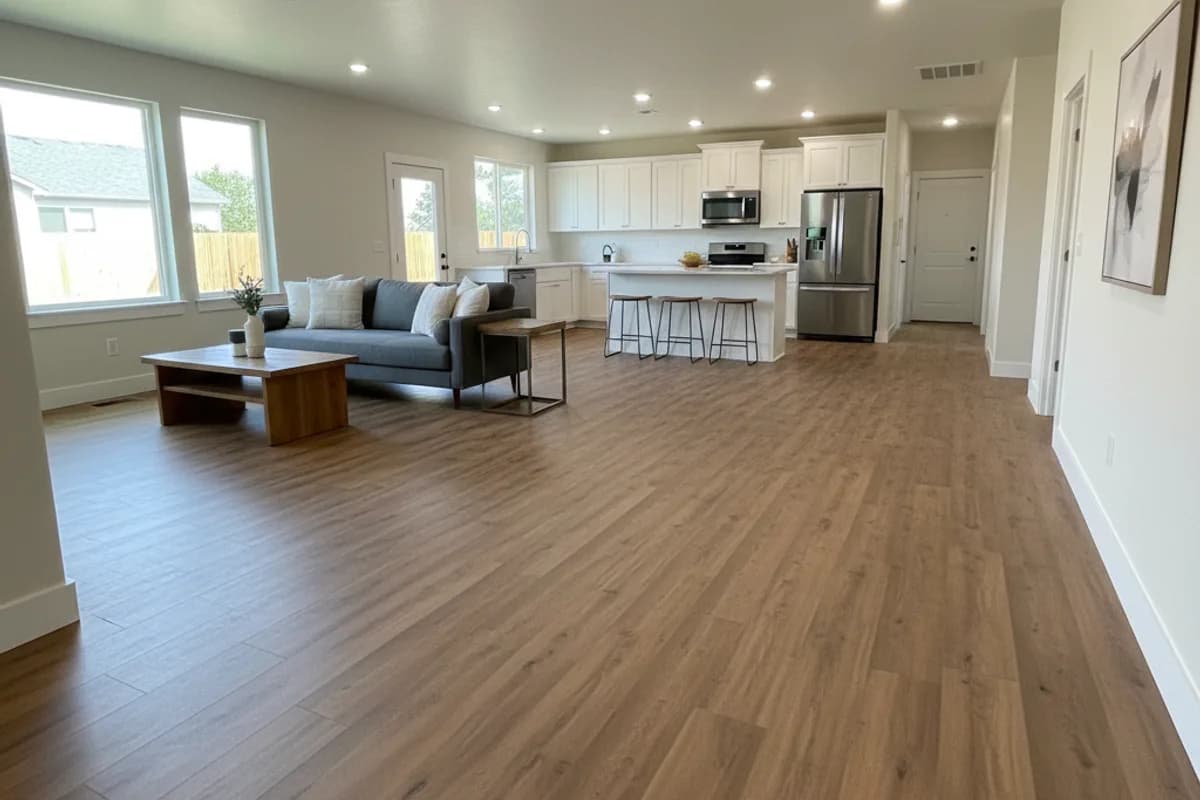 After: completed flooring installation in Star Village, Star