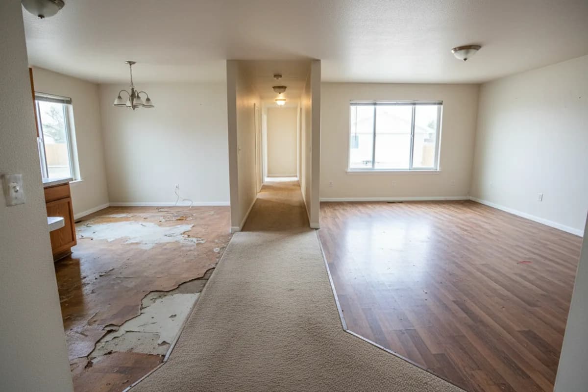 Before: original condition before flooring installation in Star Village, Star