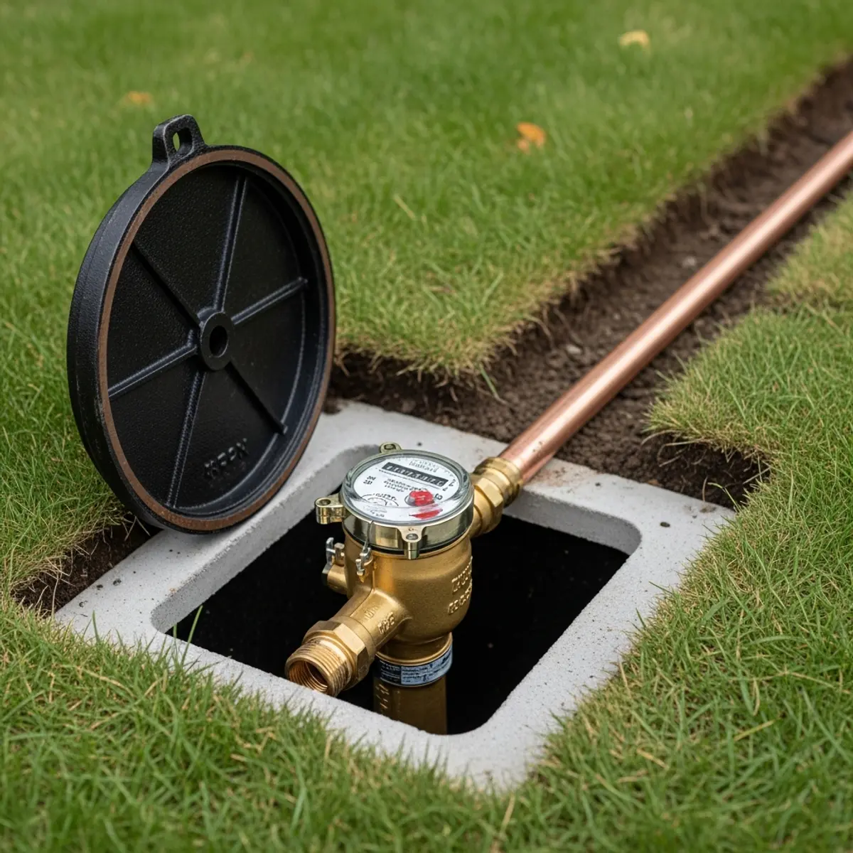 Separate water meter installed at the property line for an ADU