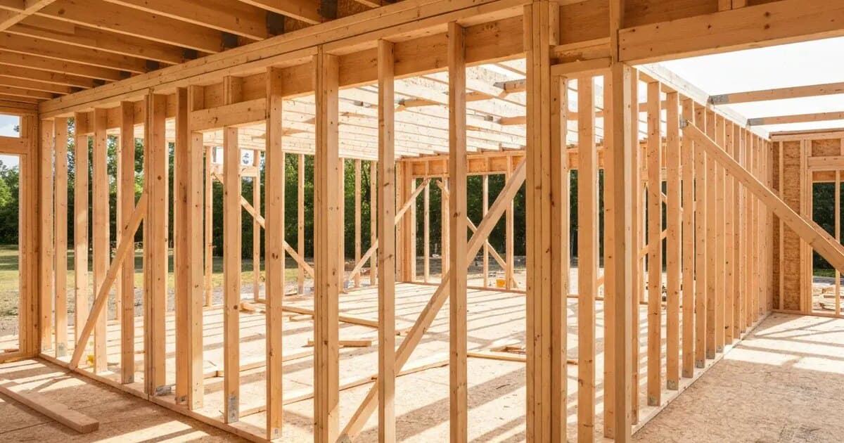 Framing crew building a home addition with new walls tied into the existing Boise home