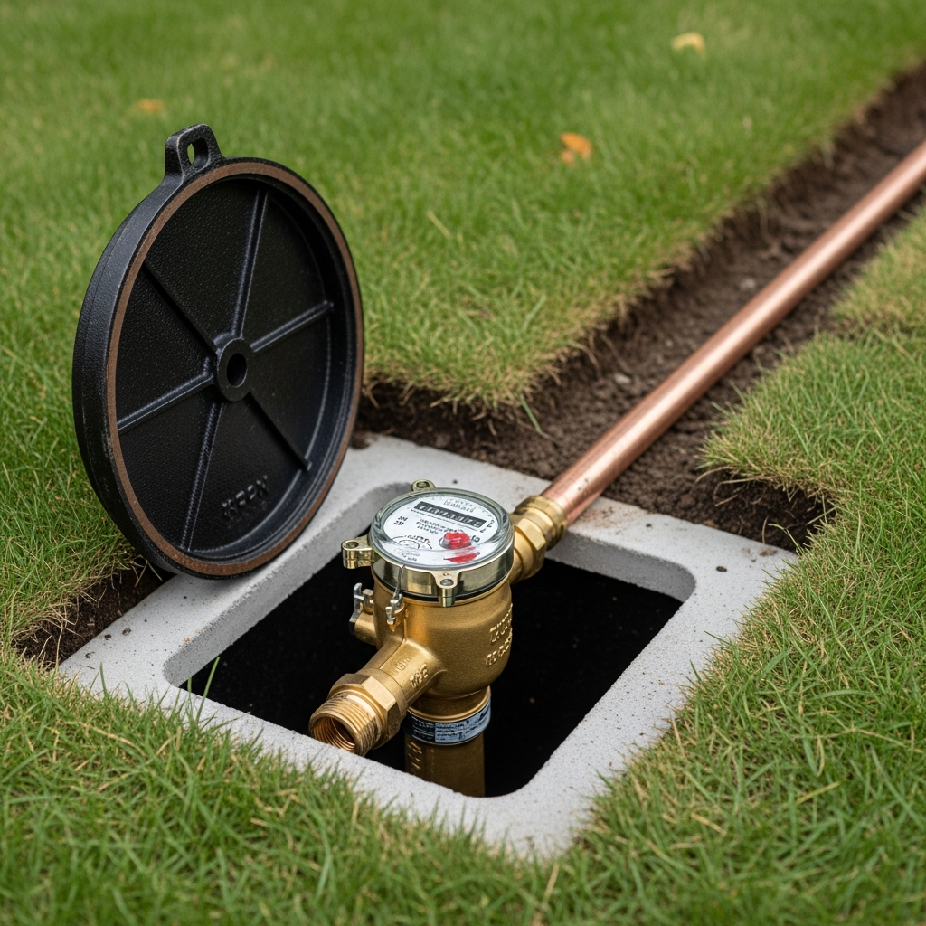Separate water meter installed at the property line for an ADU