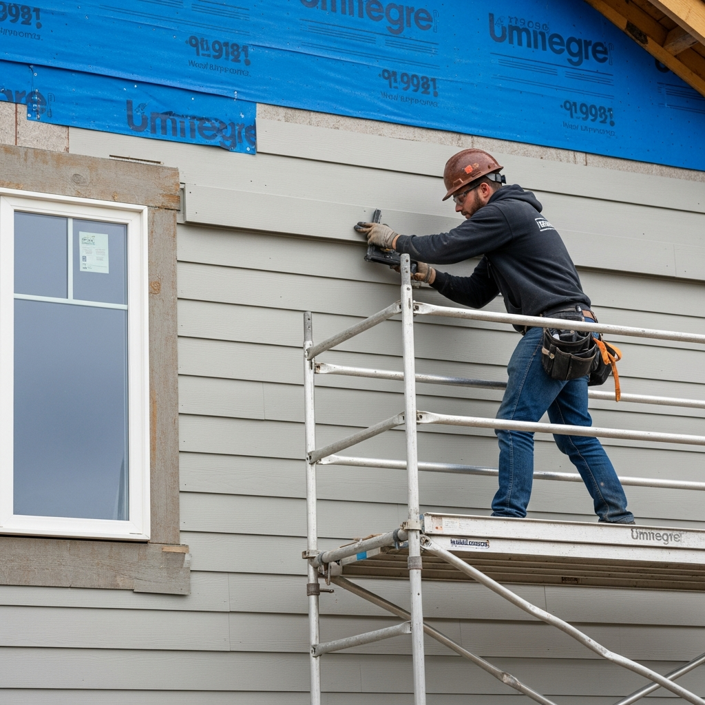 Fiber cement siding installation in progress on a Boise home